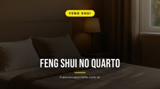 Quarto com cama posicionada segundo o feng shui, luminária e cores harmoniosas