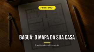 Baguá do feng shui — o mapa energético da casa desenhado sobre a planta baixa
